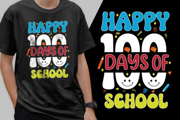 100 Days of School Trendy T-Shirt Design