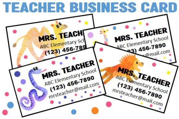 Animal Theme Teacher Info Card