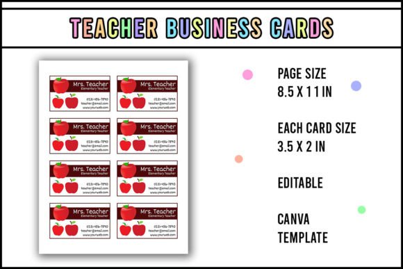 Apple Teacher Business Card Editable