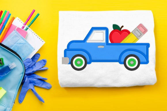 Back to School Vintage Truck Applique: A Timeless Embroidery Design for Educators and Crafters