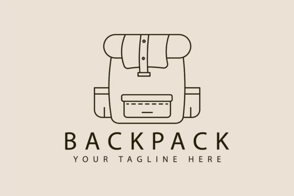 Backpack Adventure Logo Line Art Design – A Minimalist Vector Illustration for Modern Use