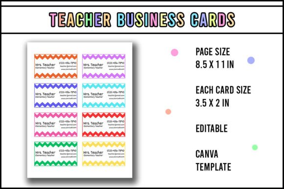 Chevron Teacher Business Card