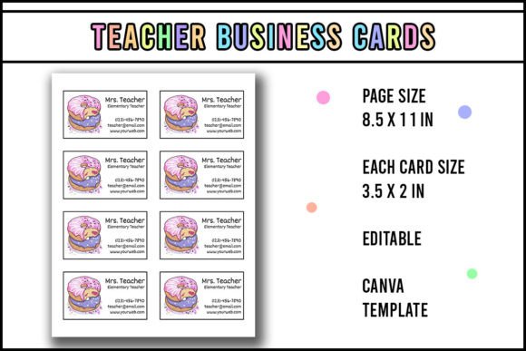Donut Teacher Business Card: A Smart, Editable Magnet Template for Educators