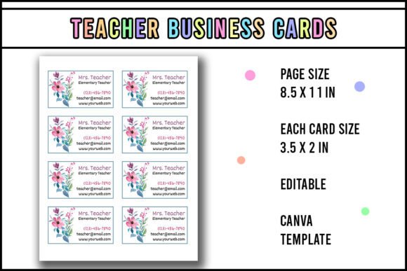 Floral Teacher Business Card: A Practical, Editable Canva Template for Educators