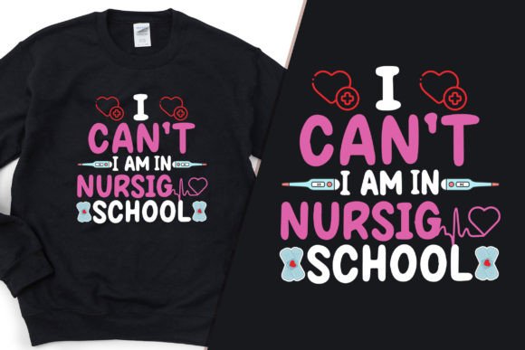 Nursing School Cool T-Shirt Design Vecto
