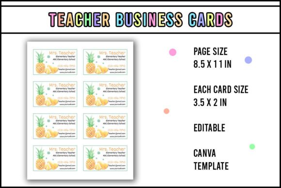 Pineapple Teacher Business Card: A Smart, Editable Tool for Educators