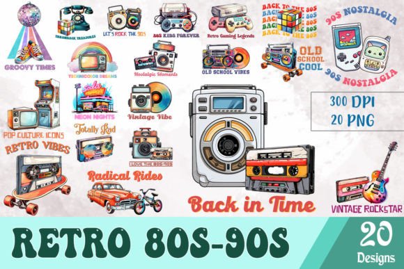 Retro 80s Sublimation Bundle: Your Passport to Technicolor Nostalgia