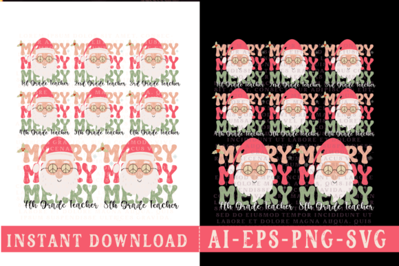 Retro Teacher Life Christmas Sublimation
