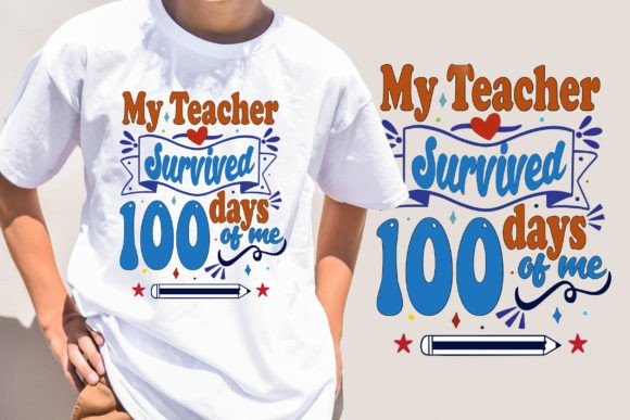 Teacher 100 Days Trendy T-shirt Design